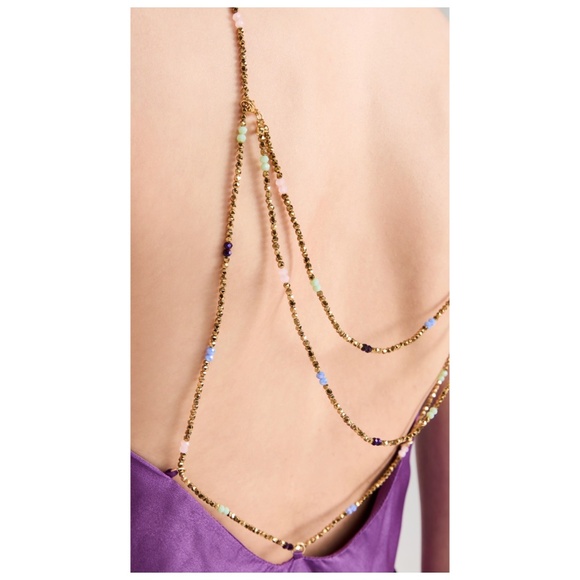 Ba&sh Carline Dress Satin Midi Slip with Beaded Straps Violet Purple - Small / 4 - Picture 6 of 9